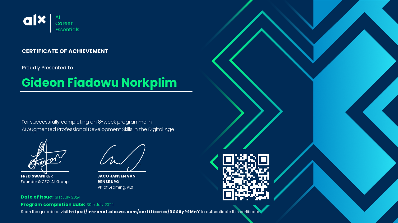 ALX AI Career Essentials Certificate