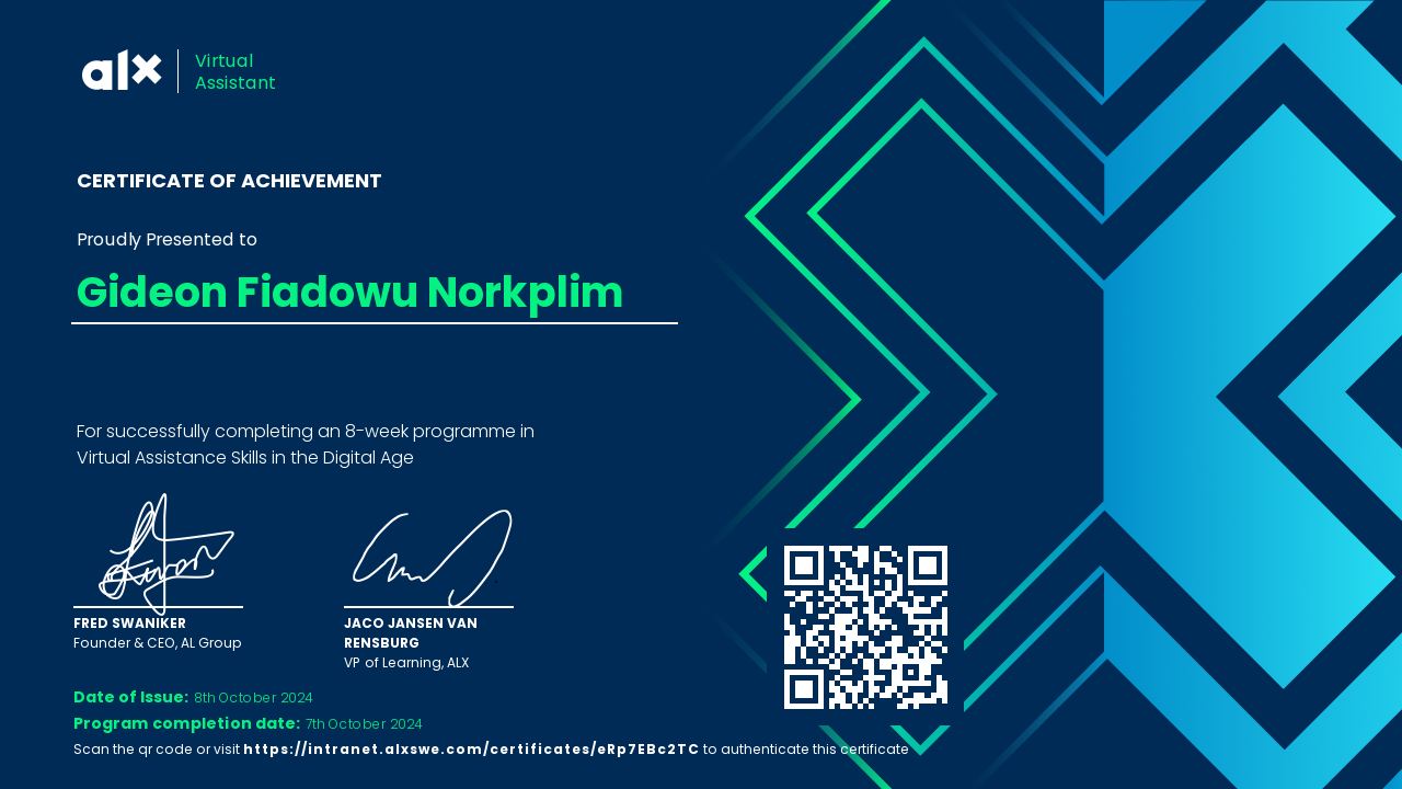 VA Certificate