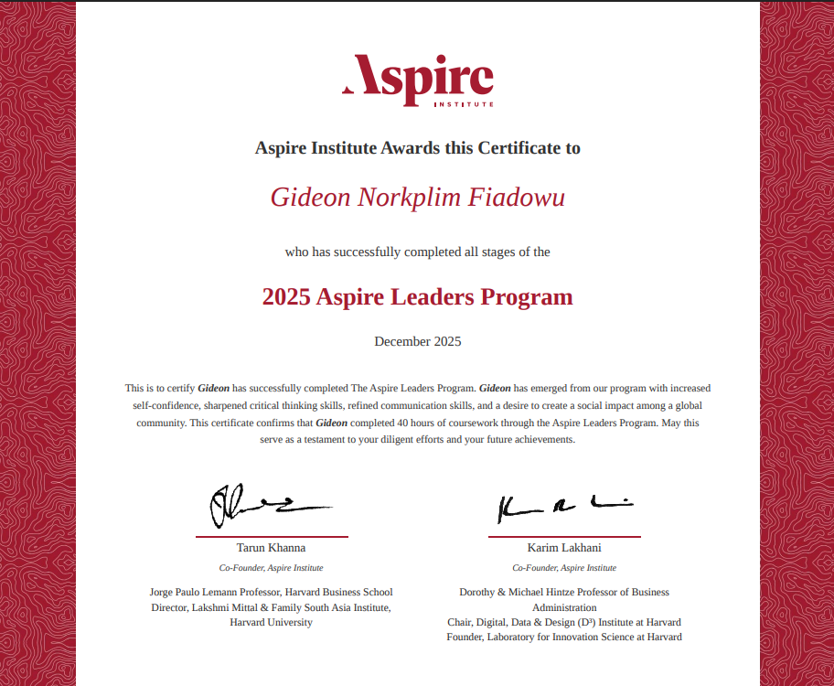 Aspire Certificate